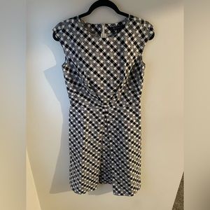 Brooks Brothers Black and White Checkered A Line Pleated Dress Women’s 6
